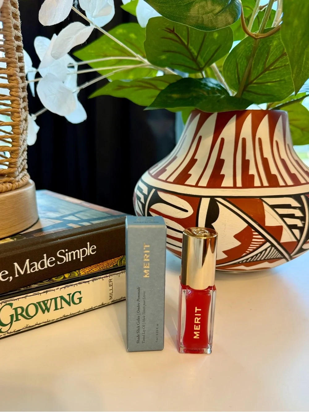 MERIT Shade Slick Tinted Lip Oil Gloss In Maraschino  Sheer Red